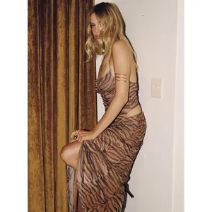 Better Now Cowl Neck Set Brown Tiger