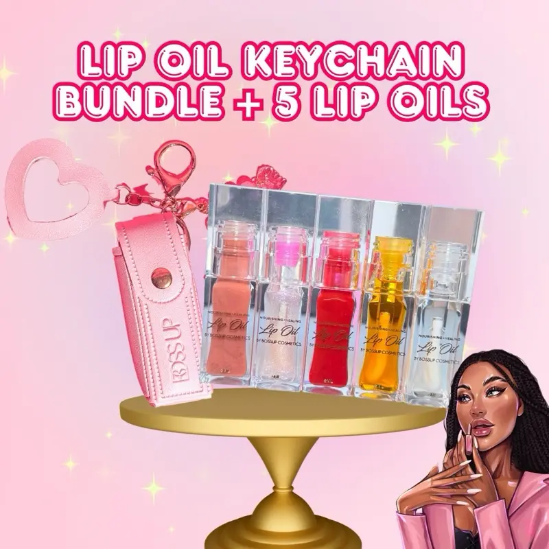 MEGA Lip Oil KeyChain Bundle ( All 5 Lip oils + Extreme Plumper + Lip Oil Keychain)