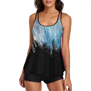 2026 Women's Two Piece Tankini Swimsuit - Tummy Control Plus Size Long Torso Top and High Waisted Boyshorts Bathing Suit for Modest Comfortable Fityongyi