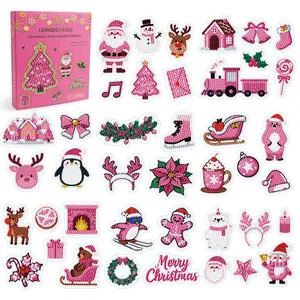 38PCS Diamond Painting Stickers for Kids, Gem Stickers for Crafts with Glow in the Dark Edge, DIY Art Kit, Water Bottle Stickers