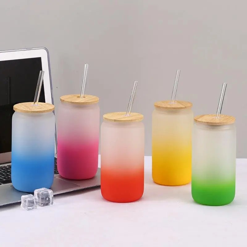 16 oz Color Changing Glass Can Sublimation Tumbler