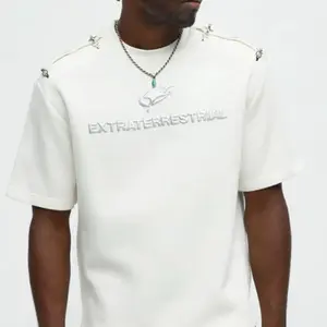 Men’s Fashion Nova Tyson Extraterrestrial Short Sleeve Tee, Color Cream - NWT