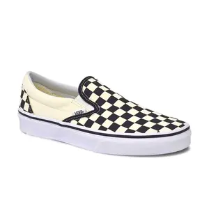 Classic Slip-On Black/White 'Checkerboard' Shoes