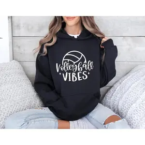 Volleyball Vibes Hoodie, Game Day Hoodie, Workout Hoodie, Volleyball Hoodie, Inspirational Hoodie, Sport Gift, Sport Hoodie, Volleyball Tee