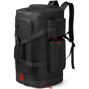 Large Duffle Bag Backpack for Travel, 70L Heavy Duty Gym Duffel Bag with Shoes Compartment for Men & Women, Weekender Overnight  Backpack for Traveling