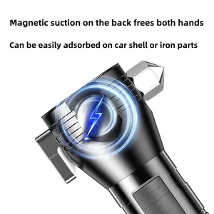 Rechargeable Tactical Flashlight - Solar Powered LED with Glass Breaker & Seatbelt Cutter | Waterproof & 380LM for Camping, Emergencies & Outdoor Survival