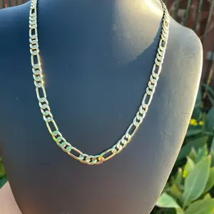 High quality Figaro chain size 22 water resistant no green skin gold plated 14k