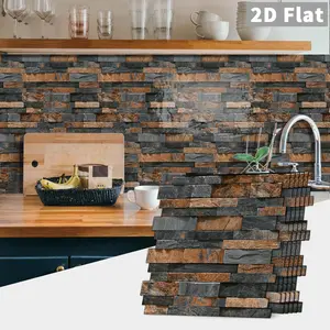 1/12 Vintage Marble Tile Sticker, Self-Adhesive Waterproof 2D Wall Decal, Easy to Clean, Essential for Home Decor, DIY Upgrade
