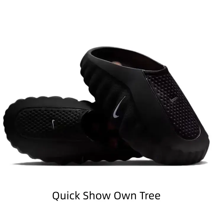 Dark Minimalist Street Slide Footwear For Men Women, Jet Black Smooth Foam Perforated Insole, Lightweight Flexible Abrasion-resistant Wave Sole