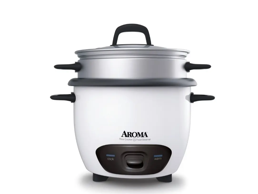 White 14-Cup Cooked/3Qt Rice & Grain Cooker, New Kitchen Appliance