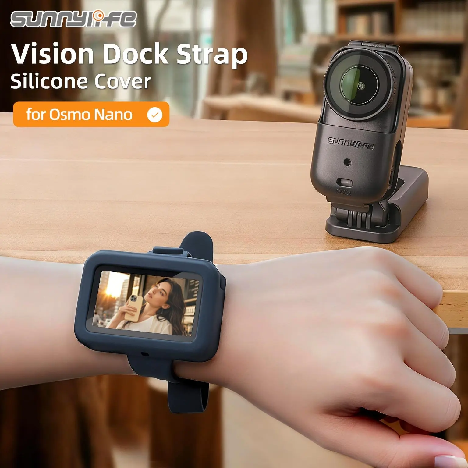 Sunnylife Silicone Protective Cover & Wrist Strap Accessory for Osmo Nano Image Transmitter, Sports Cameras