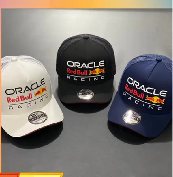 Oracle Red Bull Racing Team F1 Baseball Cap, Embroidered Formula 1 Mesh Trucker Hat, Adjustable Motorsport Fan Snapback