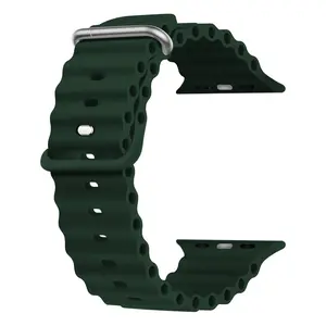 Ocean Band Compatible with Apple Watch Ultra Bands 49mm 46mm 45mm 44mm 42mm Adjustable Silicone Sport Strap for Iwatch Series 1-11 Se Smartwatch Strap Smart Watch Straps
