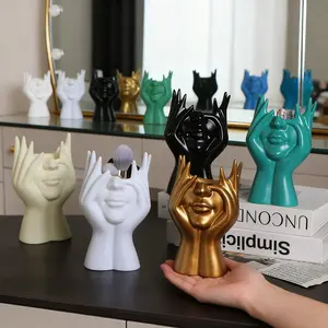 Creative Human Body Art Makeup Brush Holder Pen Case, Desktop Installation Makeup Brush Storage Box, Resin Material, Lightweight, Desk Organizer Tidy