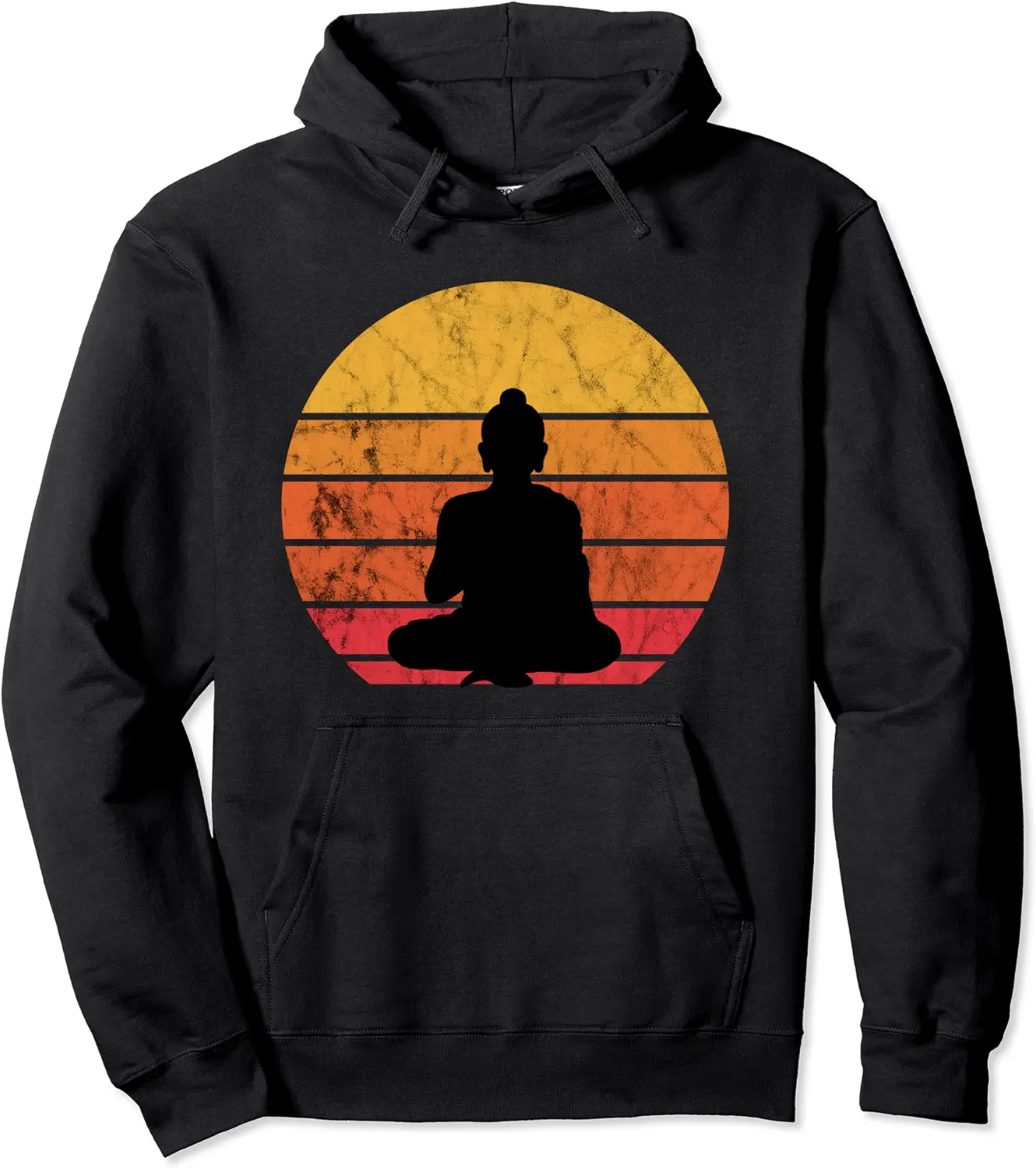 Buddha Gautama Buddhist Mantra Zen Yoga Vintage Retro Sunset Pullover Hoodie - Prudencekto Shop 65B09FQY4S6J