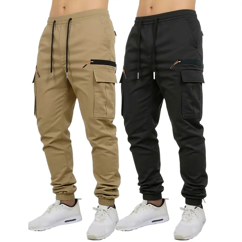 Clean Gent 2-pack: regular-fit streetwear casual cargo pants with a drawstring waist; breathable and lightweight, designed for outdoor activities. Suitable for various seasons and occasions—an ideal choice for daily commuting, hiking trips, and outdoor ac