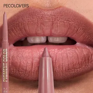 1PC Matte Lip Liner Pen - Long-Lasting, Waterproof, Easy Glide, Moisturizing Formula for All Skin Types - Versatile Shades in Brown, Coral, Pink, Purple, Red Lipliner