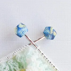 Starry Night Hexagon Silicone Stitch Stoppers - Set of 2