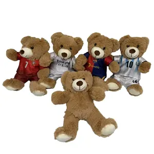 34 cm 2026 UEFA Champions League Soccer Bear Plush Accessory, Adorable Super Soft Fluffy Teddy Bear, Soft Pillow Filled with PP Cotton, Removable Jersey Bear Doll, Ideal Gift for Fans and Perfect for Special Occasions.