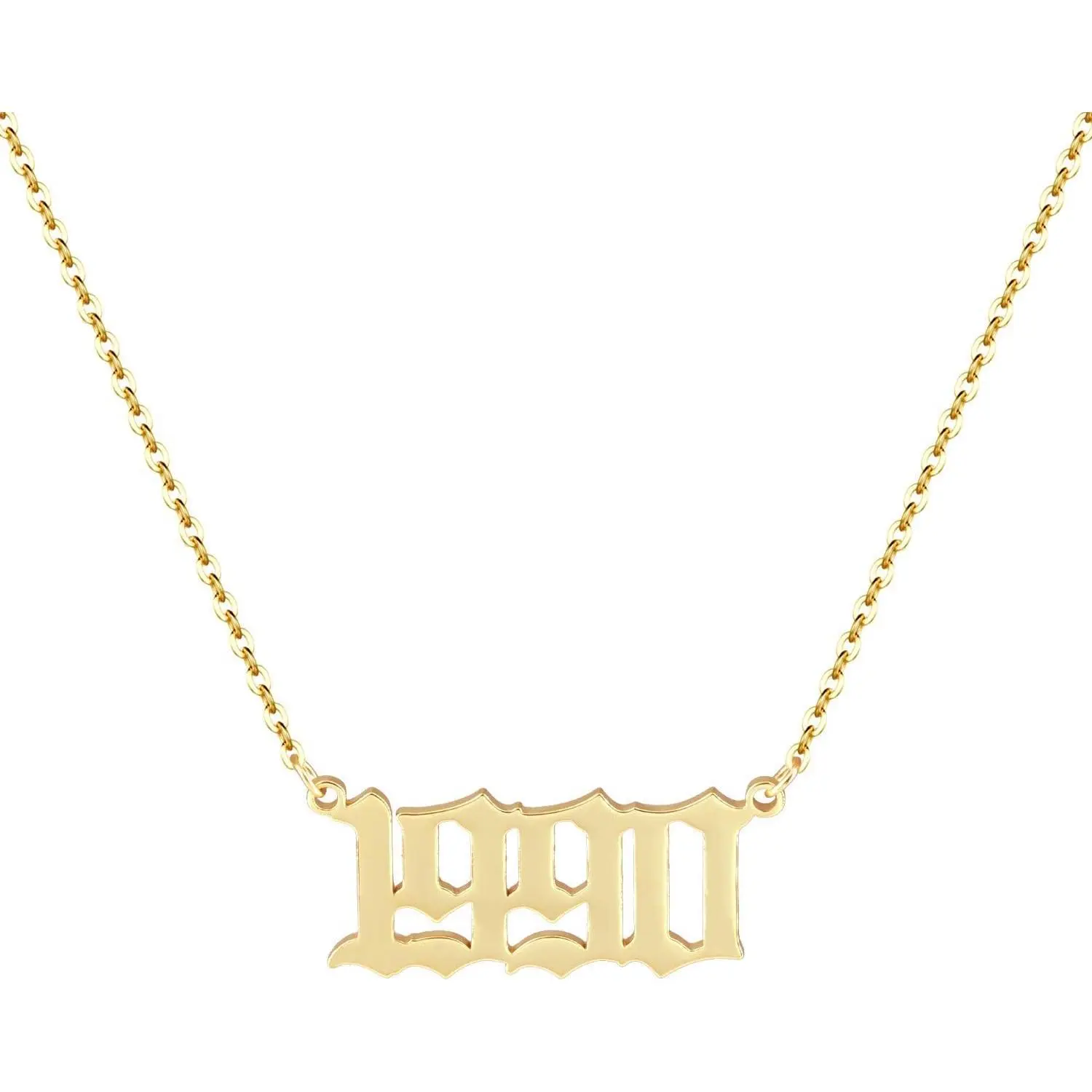 Birth Year Necklace  Birth Year Number Pendant Necklace Stainless Steel Birthday Year Necklace for Women,1970-2024