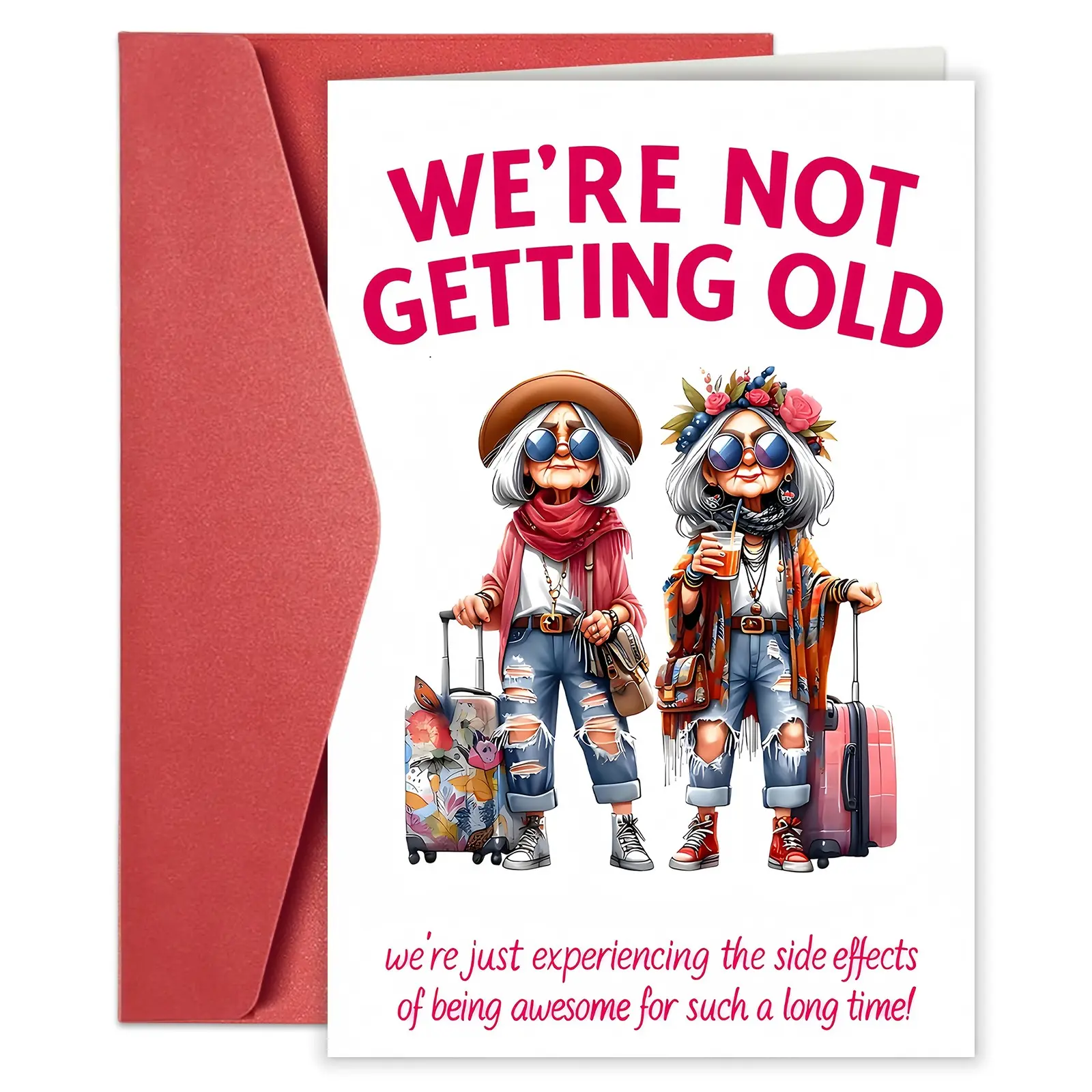 1pc Humorous Birthday Card for Women That Says, 'We're Not Getting Older, We're Evolving!' - Featuring a Chic Design for Older Ladies - Perfect for Retirement Gifts, Party Invitations, And Funny Messages for Mothers, Grandmothers