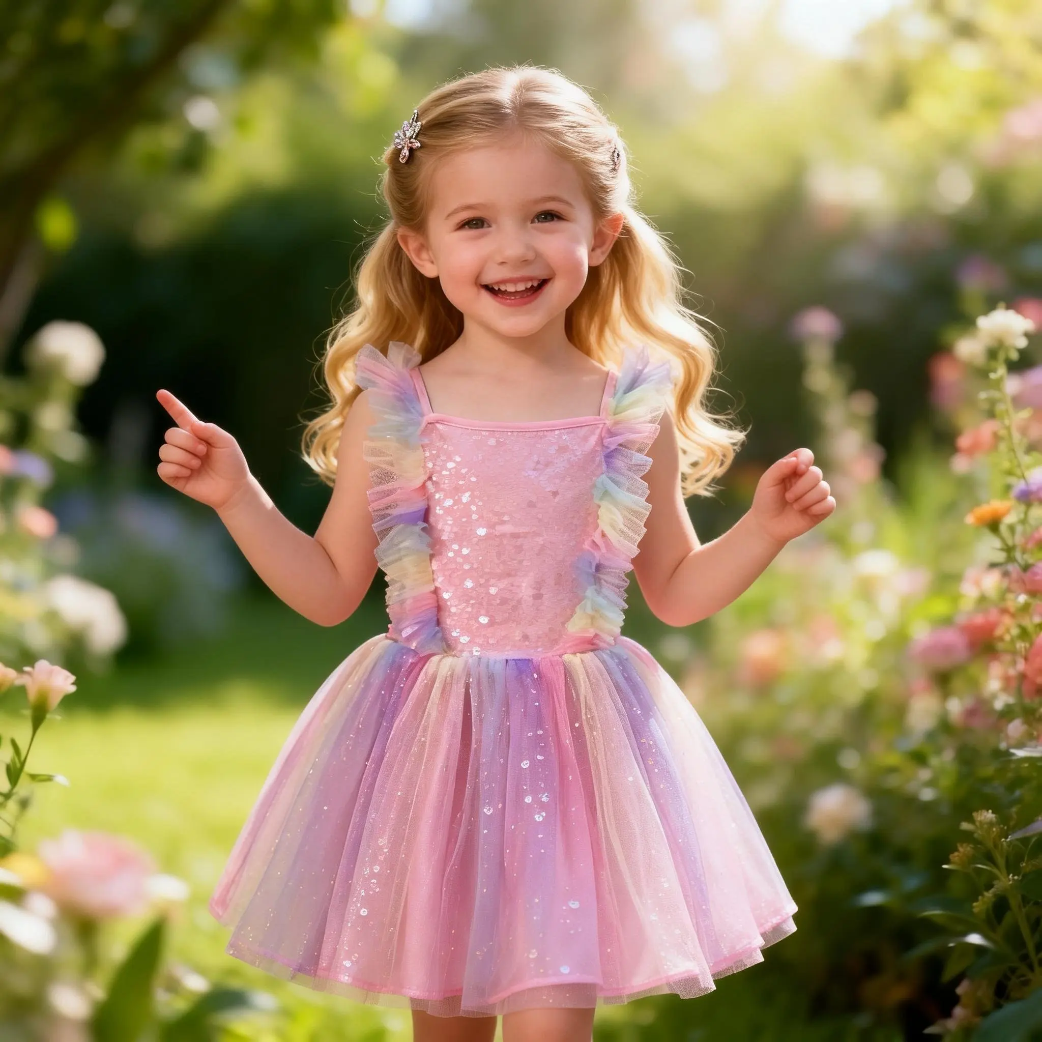 Girls Sequin Rainbow Princess Dress Kids Birthday Party Tulle Tutu Dress  Little Girl Performance Gown - TikTok Shop
