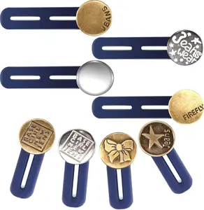 Button  Extender Pants  Extender Adjustable Extended Button Jeans Button Extender Set 8 count Metal Button Elastic  Extenders for Jeans Skirts Trousers (Blue)