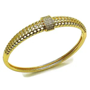 Gold filled individual bangle with zirconia