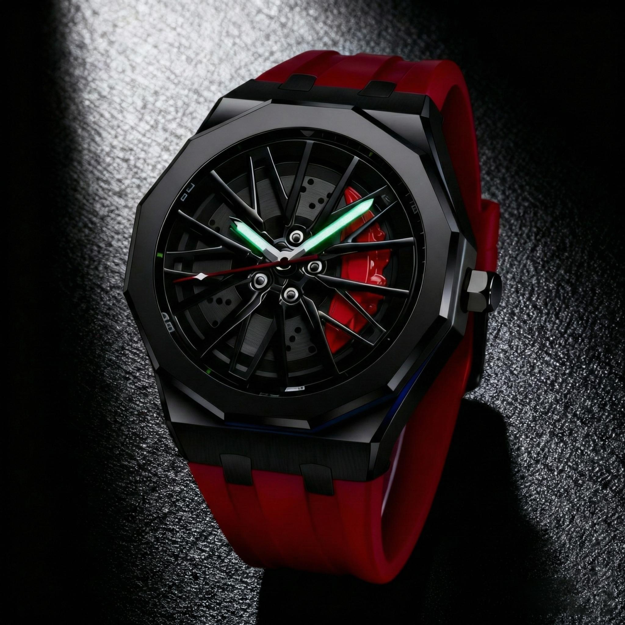 Men's Racing Wheel Sport Watch With Water Resistant Silicone Strap Luminous Dial And Adjustable Fit A Great Gift Idea For Him