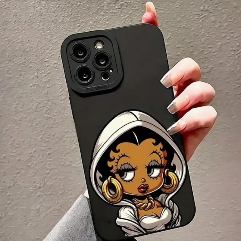 Cartoon Girl Pattern Phone Case, Cute Phone Case, Anti-drop Cellphone Protective Case, Total Protective Shockproof Mobile Phone Cover for iPhone Serie