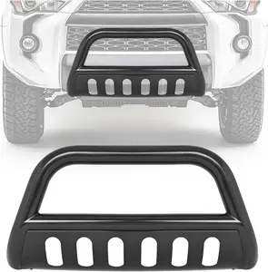 Bull Bar Brush Guard Compatible with 2010-2024 Toyota 4Runner Grille Grill Guard Impact Bar W/Mounting Bracket Steel Powder Coated Black