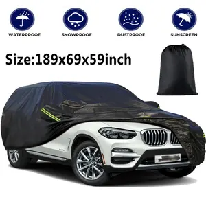 189x69x59 Inch Full Car Cover Waterproof All Weather Windproof Dustproof UV Protection Scratch Resistant Indoor/Outdoor