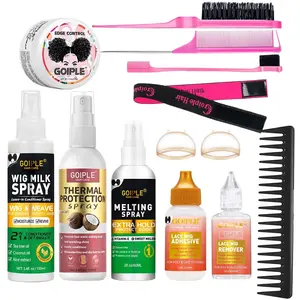 Goiple Lace Wig Install Kit | Strong Hold Glue, Melting Spray & Edge Control for Flawless, Long-Lasting Wig Melt – Beginner Friendly，lace front wig essentials, wig melting spray, edge control kit, wig install for beginners，thermal protection spray