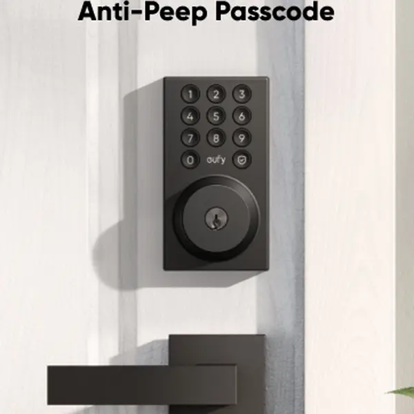 eufy Security C30 Wi-Fi Smart Deadbolt by Spingtok - Digital Keypad, Electronic Code Lock with Button Entry, No Touch, IPX3 Waterproof, Key, Voice Access, Front Door Hardware, No Bridge Required, Easy Installation, App Remote Control, Auto Lock