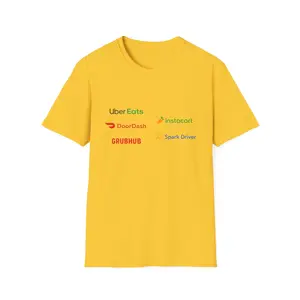 Multiple Delivery Driver Logos T-Shirt — Gig Worker Food Delivery Tee (Uber Eats, DoorDash, Grubhub, Instacart, Spark Driver)