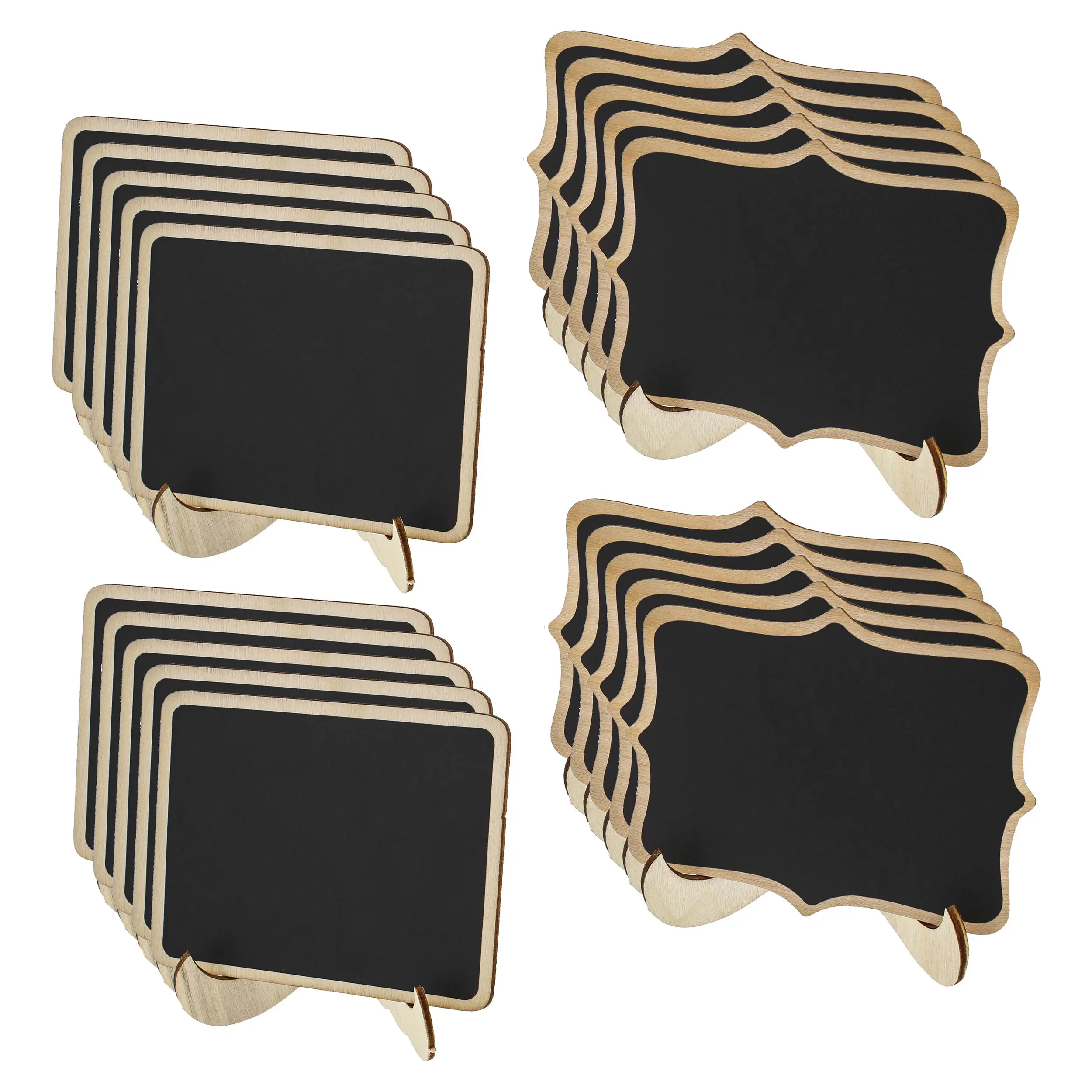 CraftyBook Mini Chalkboard Signs - 20pc Small Chalkboard Sign with Easel Stands