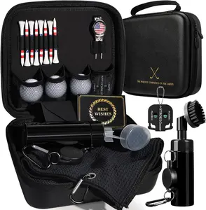 Coralogo Golf Gift for Men and Women - Golfing Accessories Kit Golf Gift Set for Birthday Valentines Day with Handy Case, Balls, Tees, Divot Tool, Score Counter, Club Cleaner, Towel, Card for Golfer