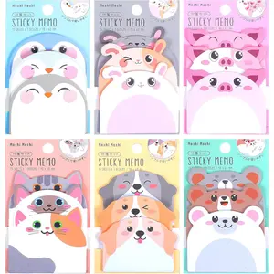 6 Pack Cute  Sticky Notes Set,  Kawaii Stick Stationery Supplies, Self-Stick Memo Pads for Office School, Cute Sticky Notes for Adults