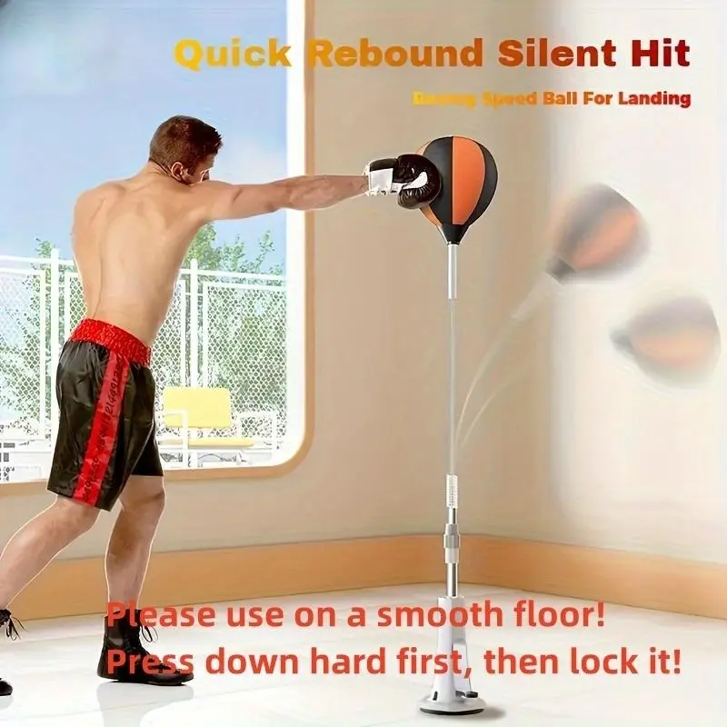 Adjustable height with stand, high-quality boxing speed ball, suitable for teenagers and adults - 360° rebound, relieves stress, and helps with fitness and body shaping - perfect for use in bedrooms, living rooms, gardens, and other home settings.