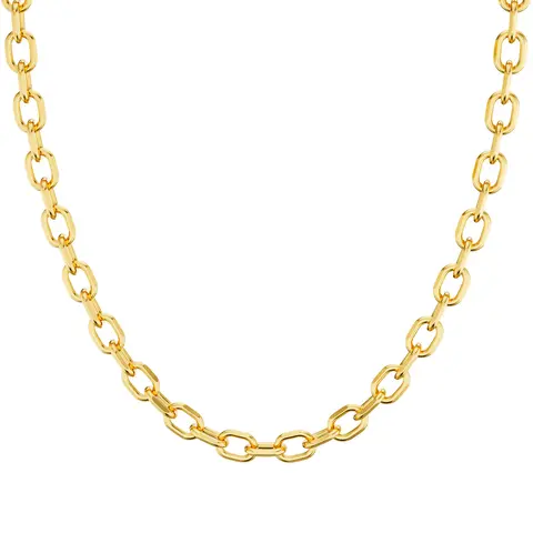 Loyalove 14K Gold Plated Gold/Silver Layered Paperclip Dainty Necklace for Women Statement Trendy Thick Golden Chain Link Necklace Waterproof Simple Jewelry Gifts For Summer