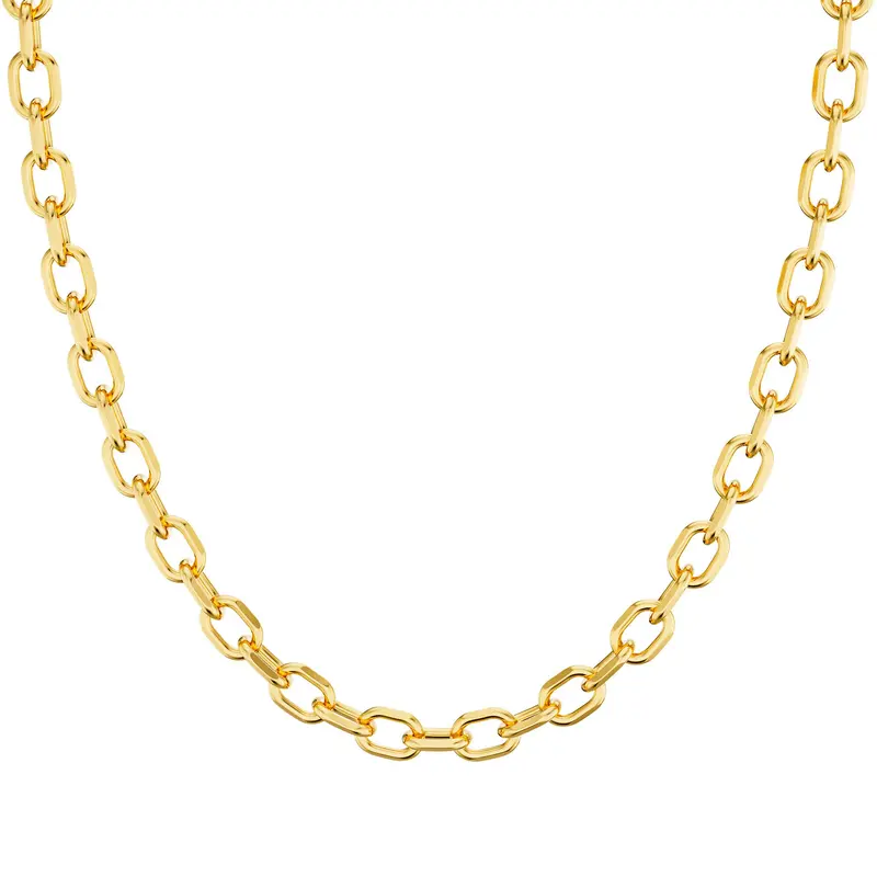 Loyalove 14K Gold Plated Gold/Silver Layered Paperclip Dainty Necklace for Women Statement Trendy Thick Golden Chain Link Necklace Waterproof Simple Jewelry Gifts For Summer