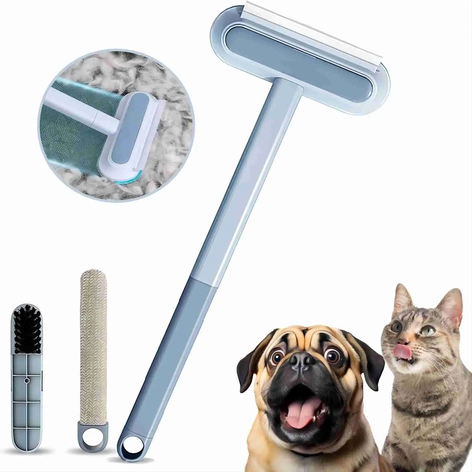 Pet Hair Remover for Couch, 1 Count Reusable Pet Hair Removal Tool, Pet Hair Cleaner Brush, Dog & Cat Grooming Supplies