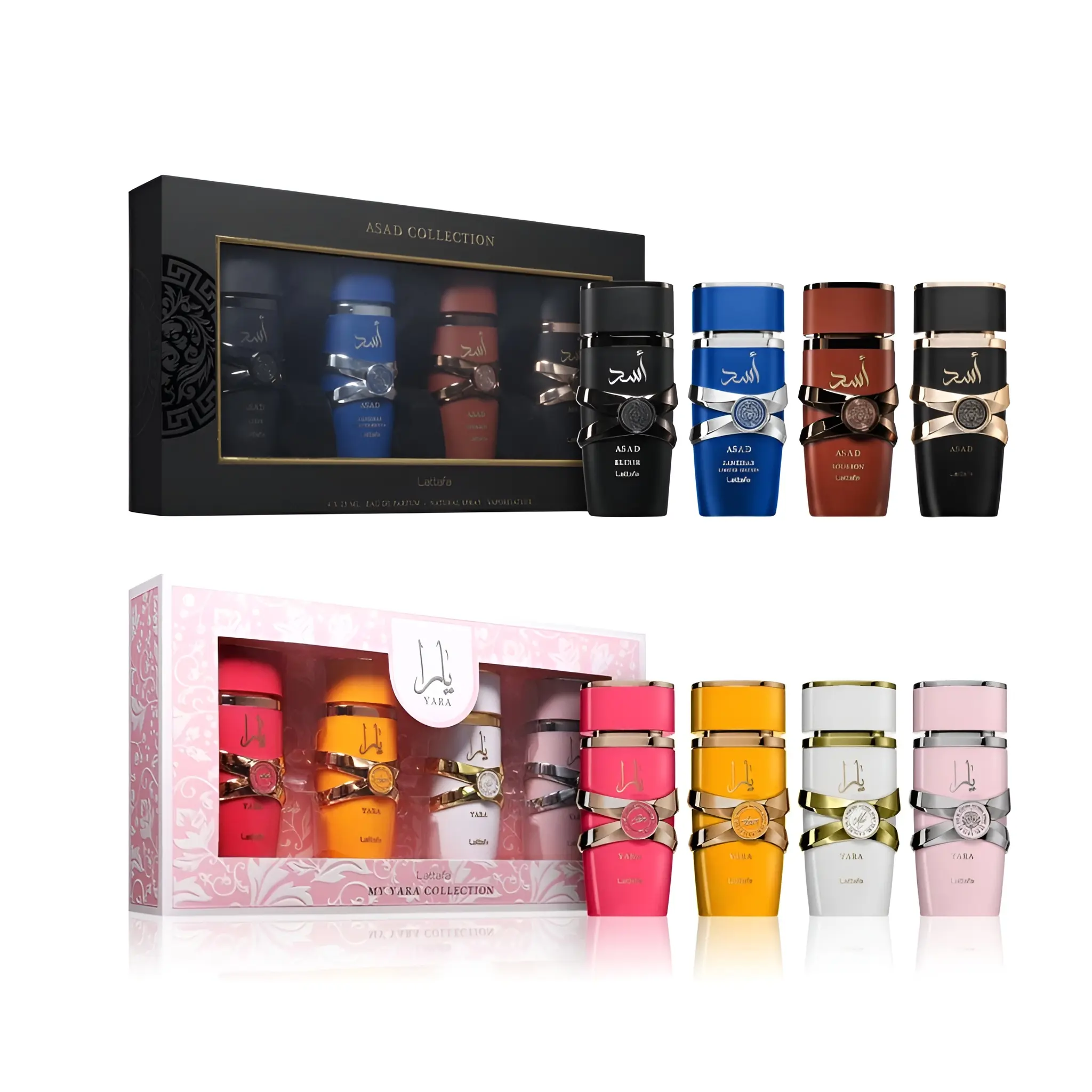 Lattafa Men's Cologne 2-Piece His-and-Hers Bundle - Asad 25ml Mini Sample, Yara 25ml Collectible Fragrance Sets with Citrus, Amber Wood, Fragrance Scents, Fragrance Scent, Amber Wood Scent