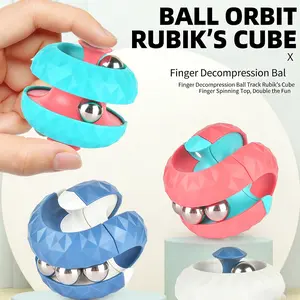 Diamond Pattern Track Gyroscope, Stress Relief Puzzle Toy, Fidget Bead Ball, Magnetic Track, Cube Toy, Anxiety Relief Finger Game, Fidget Gadget