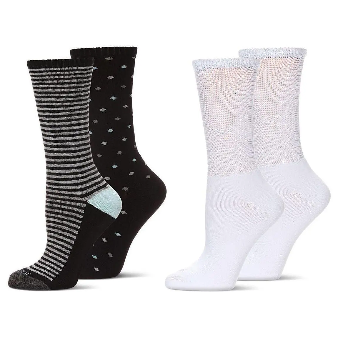 Memoi Unisex Cushion Crew Socks Set - 4 Pair Memoi Unisex Cushion Crew Socks Set - 4 Pair