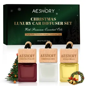Aeshory Car Air Freshener Hanging - 3-Pack,Christmas Collection Car fresheners long lasting, Car Air Freshener for Women and Men, Premium Car Aromatherapy Essential Oil Diffuser Gift Set