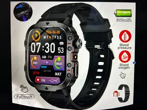 Original Men Smartwatch Flashlight Bluetooth Call Fitness Clock IP68 Waterproof Sports Men for Xiaomi Android Smart Watch 2024