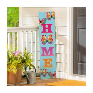 Evergreen 46"H Bows & Butterflies Porch Leaner