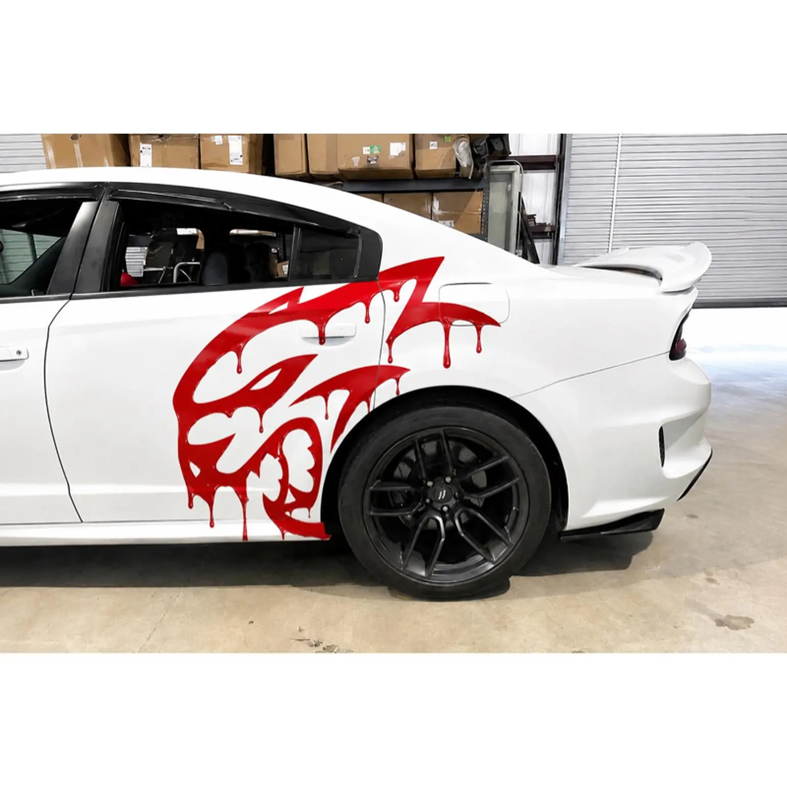SRT Blood Drip Decal XL/L - Red and White Design for Car Customization