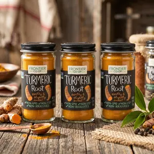 Frontier Co-op Ground Turmeric Root Powder, Organic Turmeric Spice with Bold Aroma and Ginger Pepper Flavor, Natural Cooking Ingredient, Non GMO Kosher Made in USA